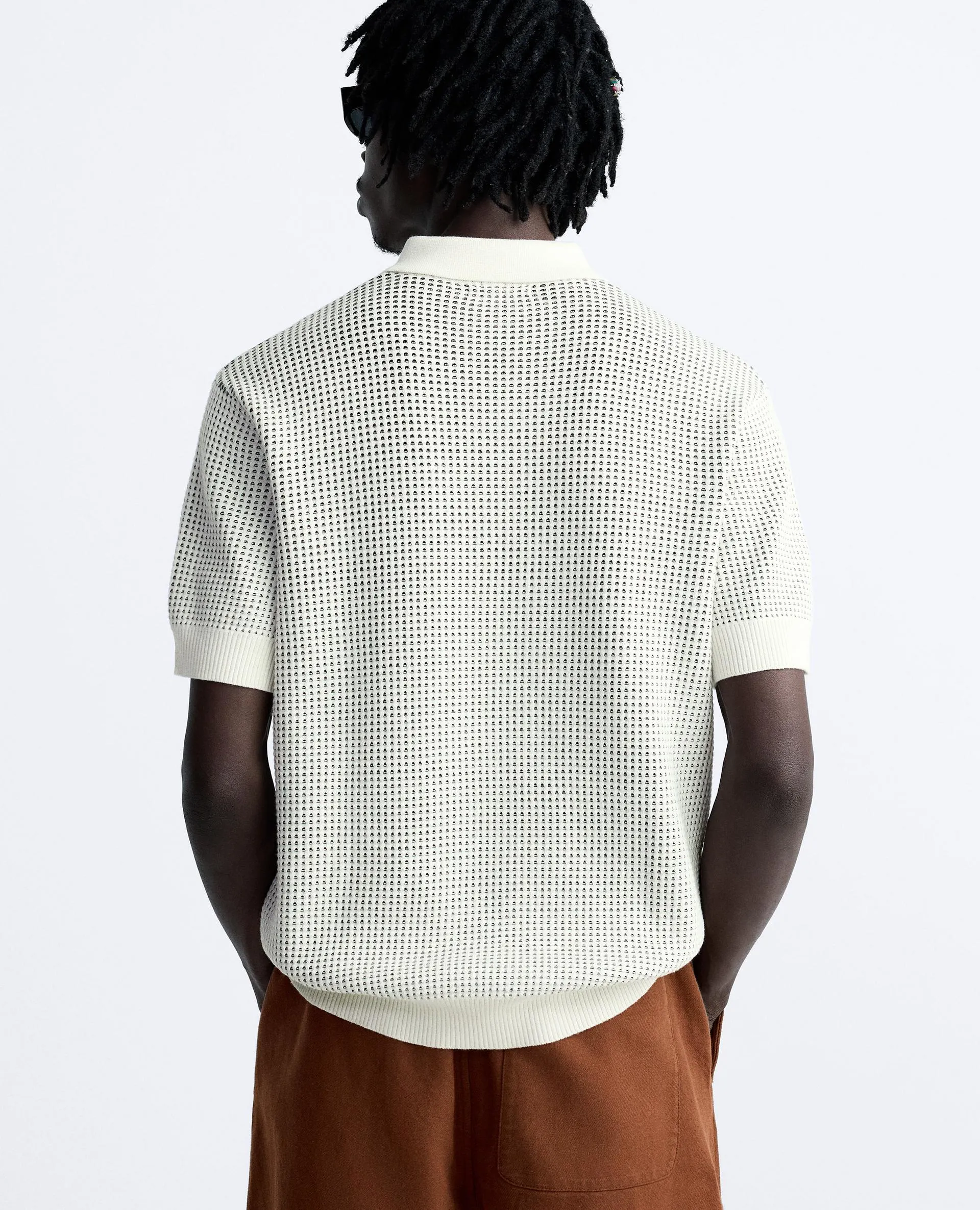 ZARA  |Pullovers Street Style Cotton Short Sleeves Polos