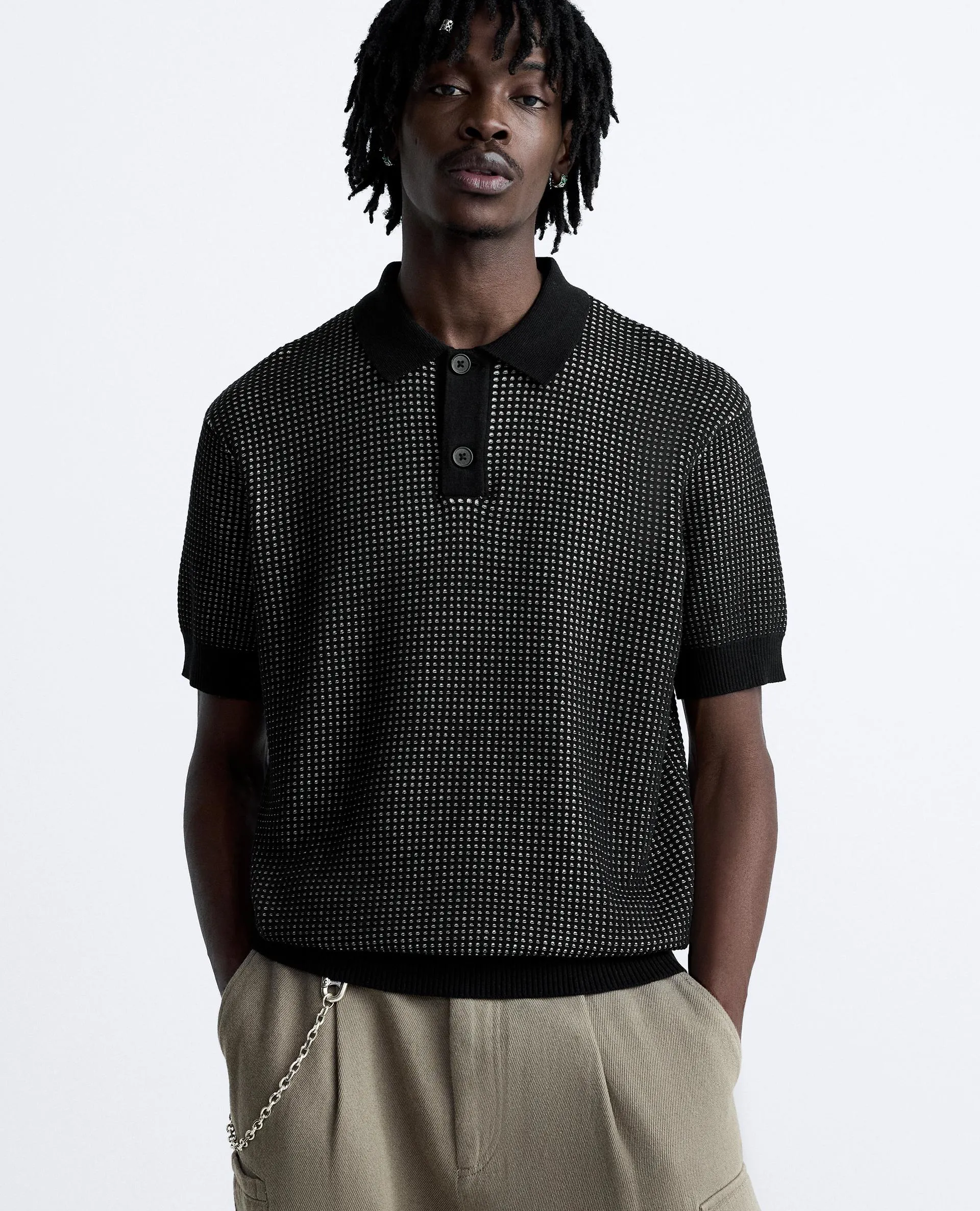 ZARA  |Pullovers Street Style Cotton Short Sleeves Polos